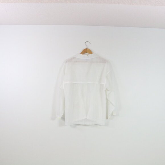 *Vintage Sunviel Mesh White Zip Up Sweater - Picture 8 of 8